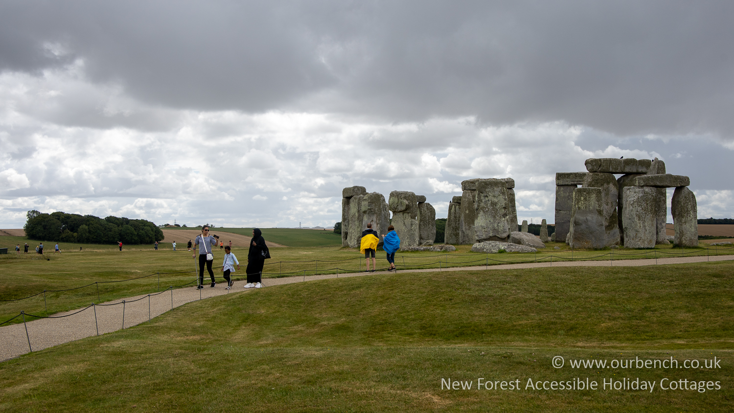 Stonehenge standing stones under a dramatic sky — August 2020