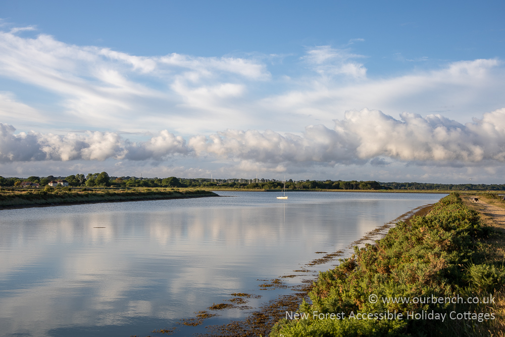 Wide path beside the marshes at Lymington to Keyhaven Nature Reserve