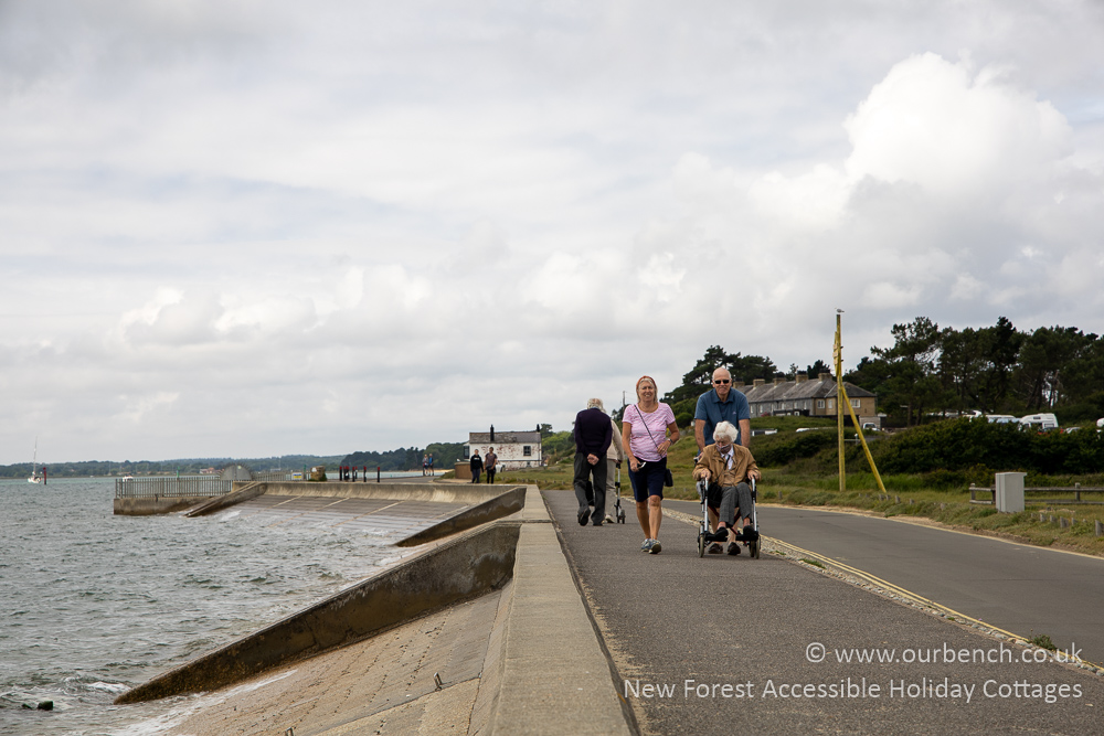 Wide accessible path overlooking the Solent at Lepe