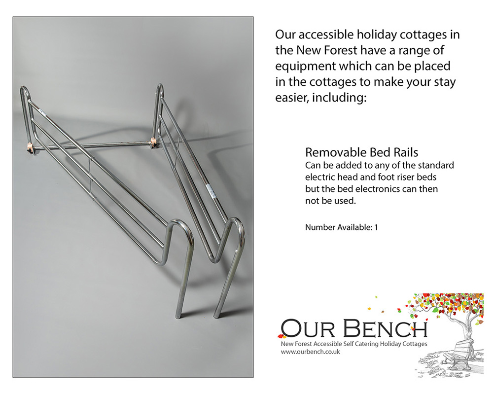 Bed rails on height-adjustable bed