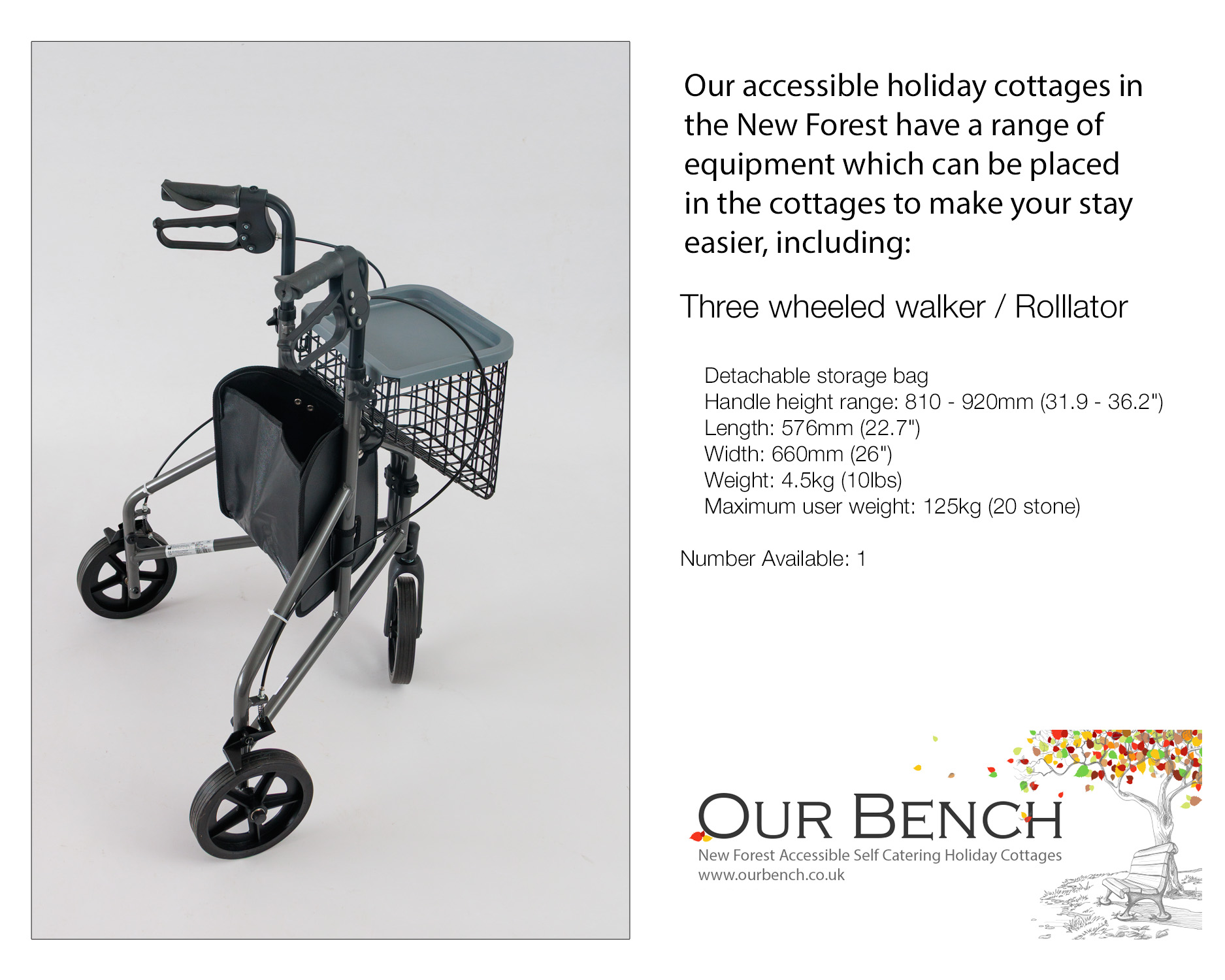 Three-wheeled walker