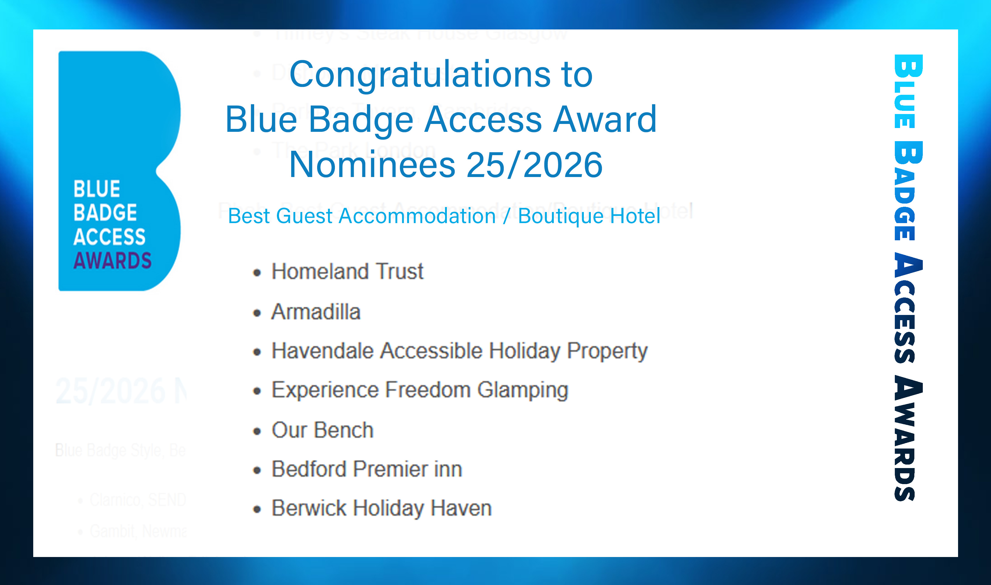 Blue Badge Access Awards