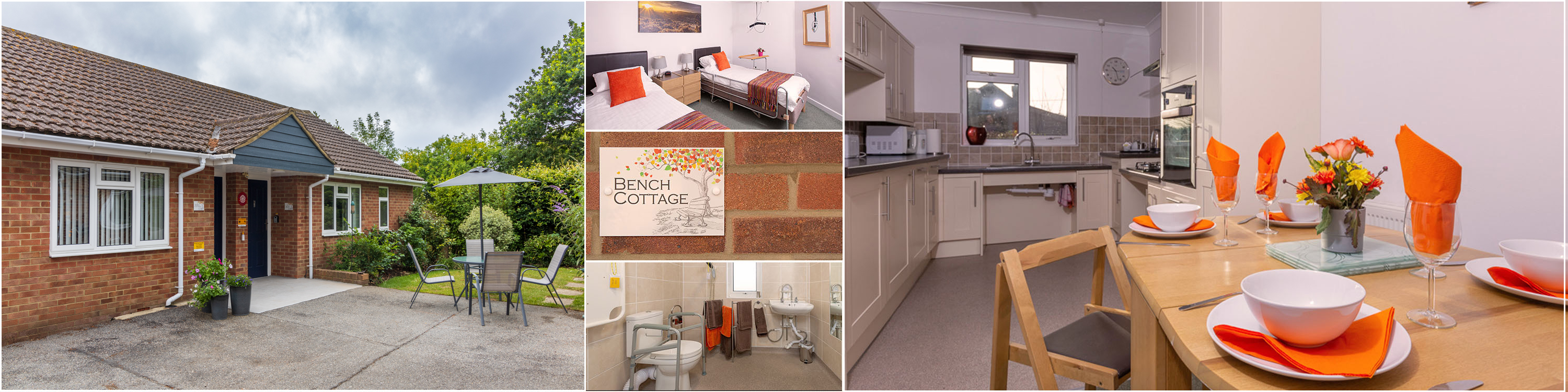 Bench Cottage - wheelchaire accessible holiday cottage in Lymington, New Forest with step free access, wet room with changing stretcher and ceiling hoist, ideal for four