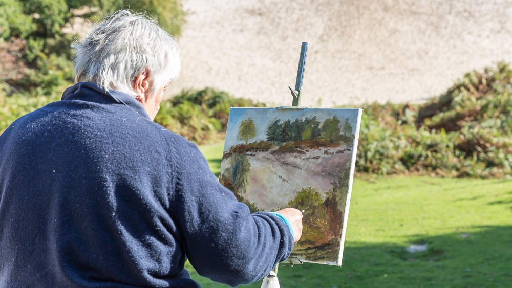 Artist painting near Castle Hill